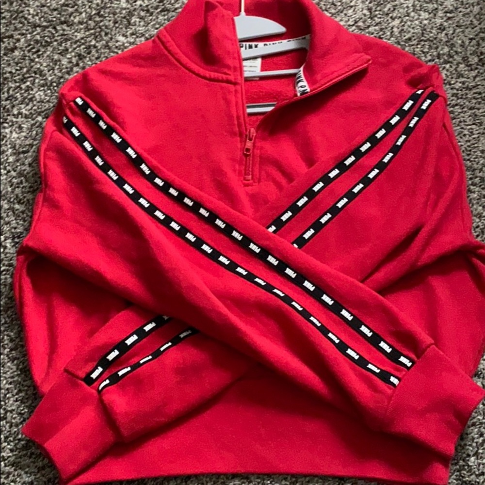 PINK cropped pullover hoodie